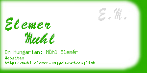 elemer muhl business card